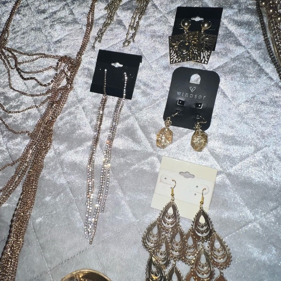 Gold Rhinestone Jewelry Lot30pc Bodychain Bralette Earring Bracelet Necklace - Picture 5 of 12